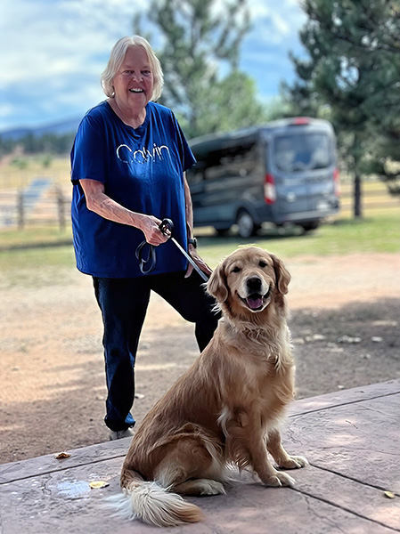 Karen Lamb with one of her dogs